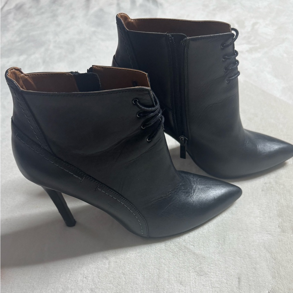 Halston Heritage Black Heeled Ankle Boots